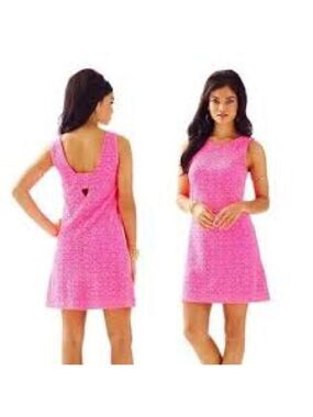 Lilly Pulitzer Pink Trellis Lace Dress Sz XS
